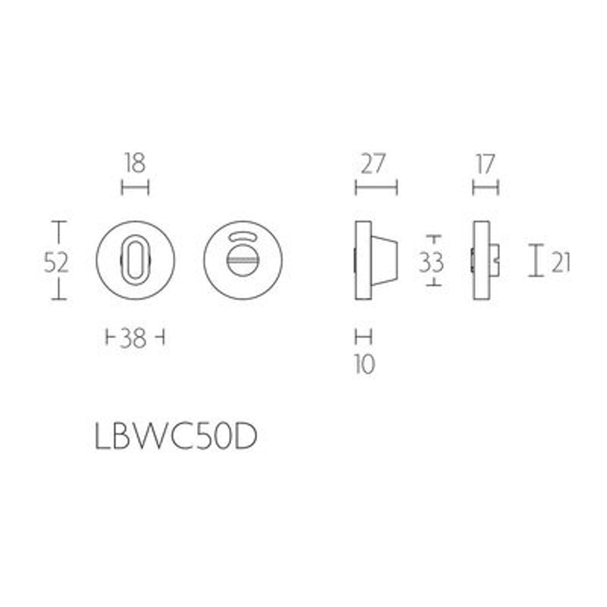Toiletset Basic LBWC50D mat rvs