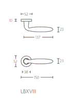 Deurkruk Basic LB-18 mat zwart