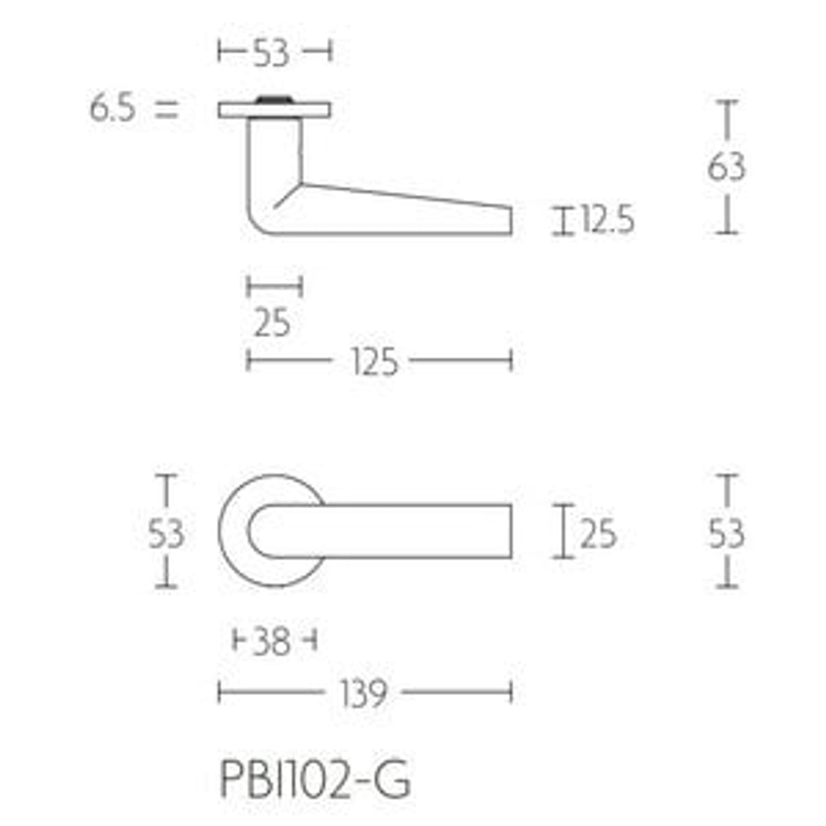 Deurkruk Deurkruk PBI102-G mat RVS
