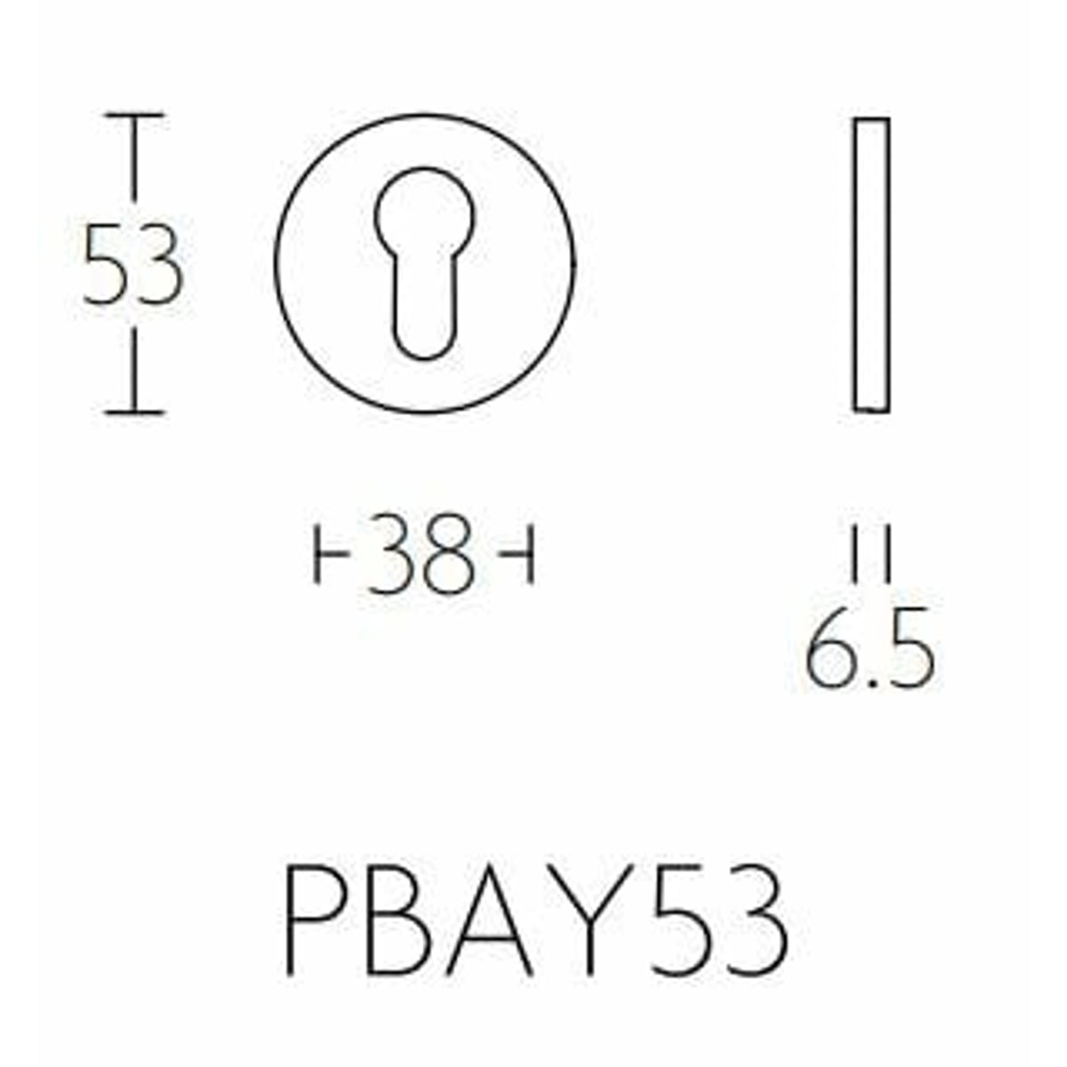 Cilinderrozet PBAY53 mat RVS