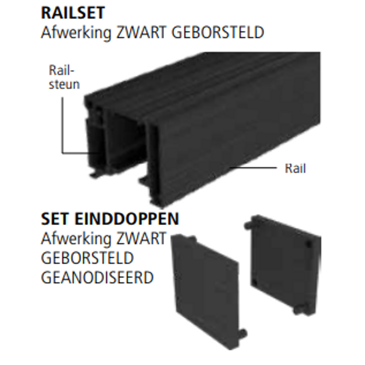 Schuifdeursysteem Ultralux Slim zwart