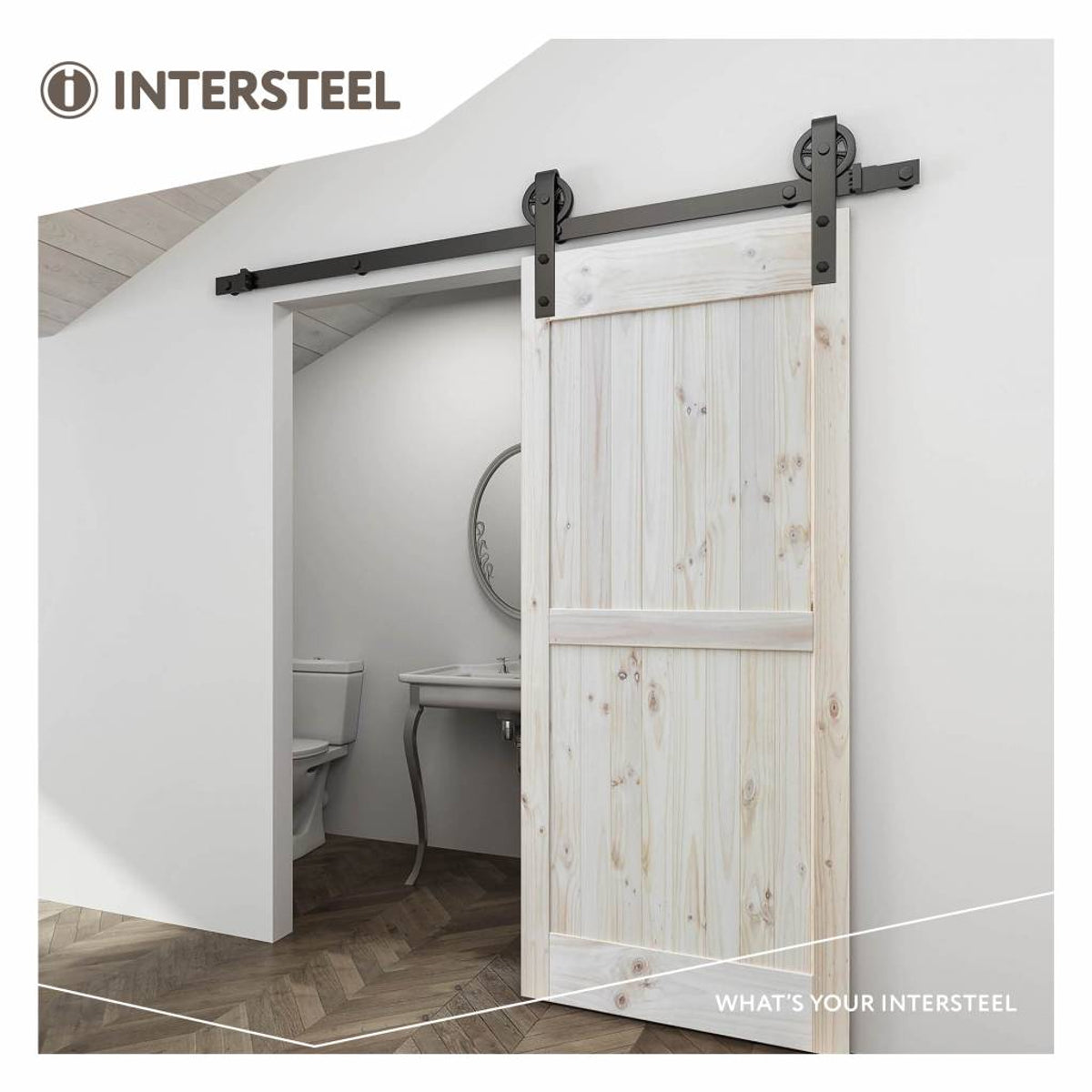 Schuifdeursysteem Wheel mat zwart