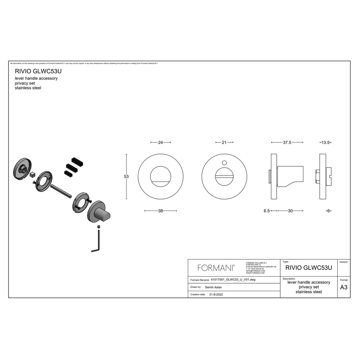 	Toiletset GLWC53-ZI PVD mat zwart