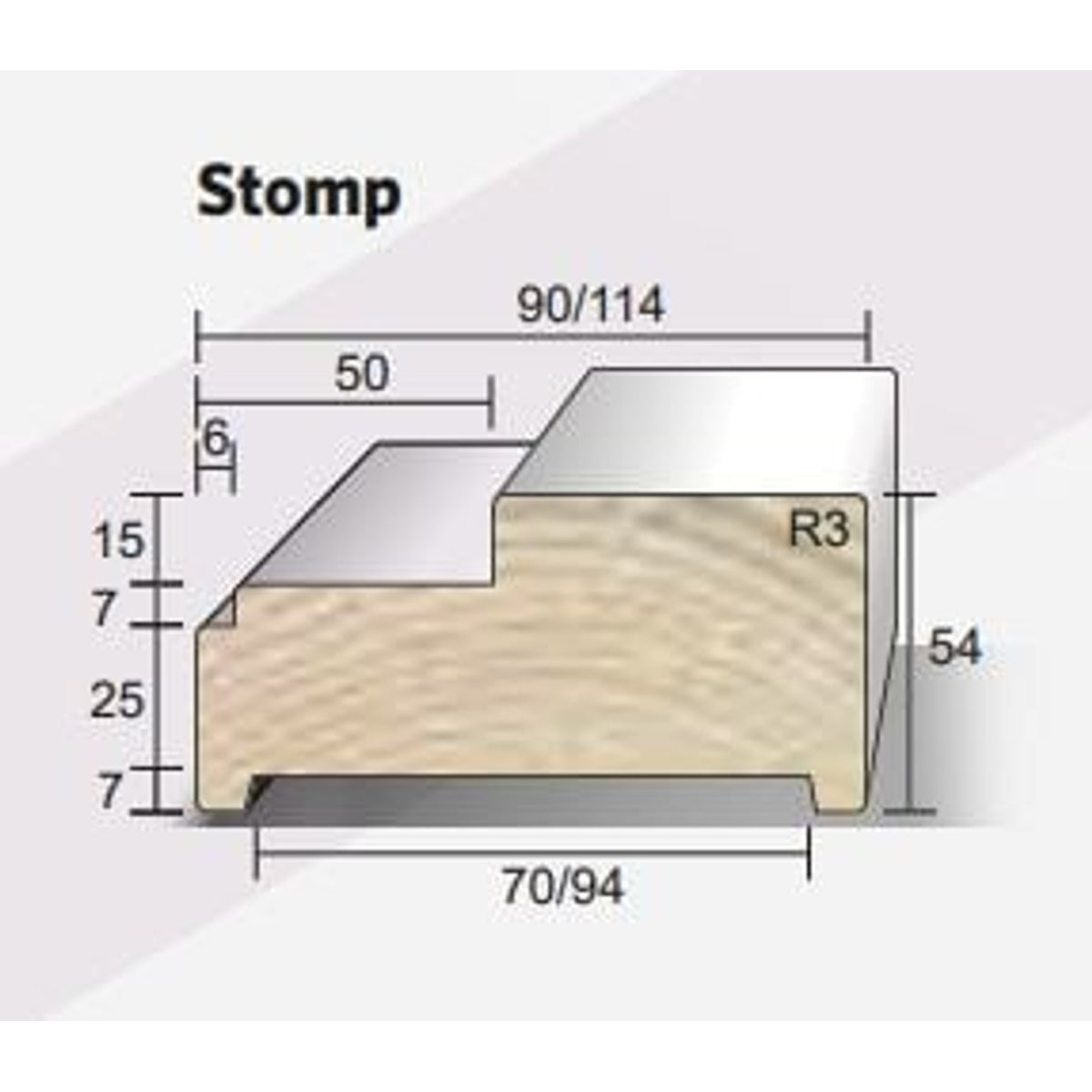 Hardhout kozijn met bovenlicht stomp
