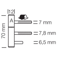 Paumelle voor stalen kozijnen 70x12 mm zwart (Svedex / Berkvens)