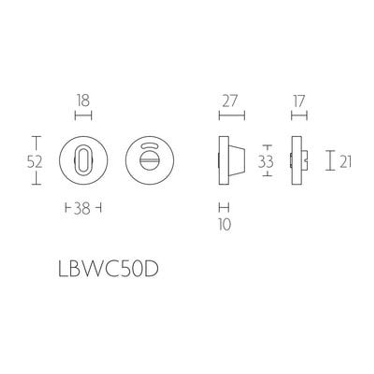 Toiletset Basic LBWC50D mat goud