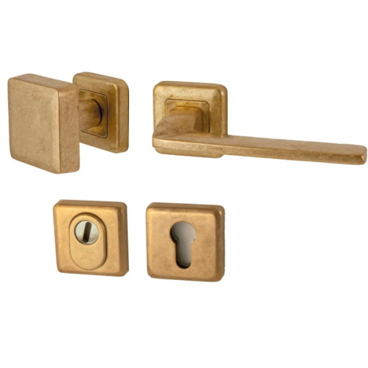 Voordeurset Zenith (getrommeld messing)