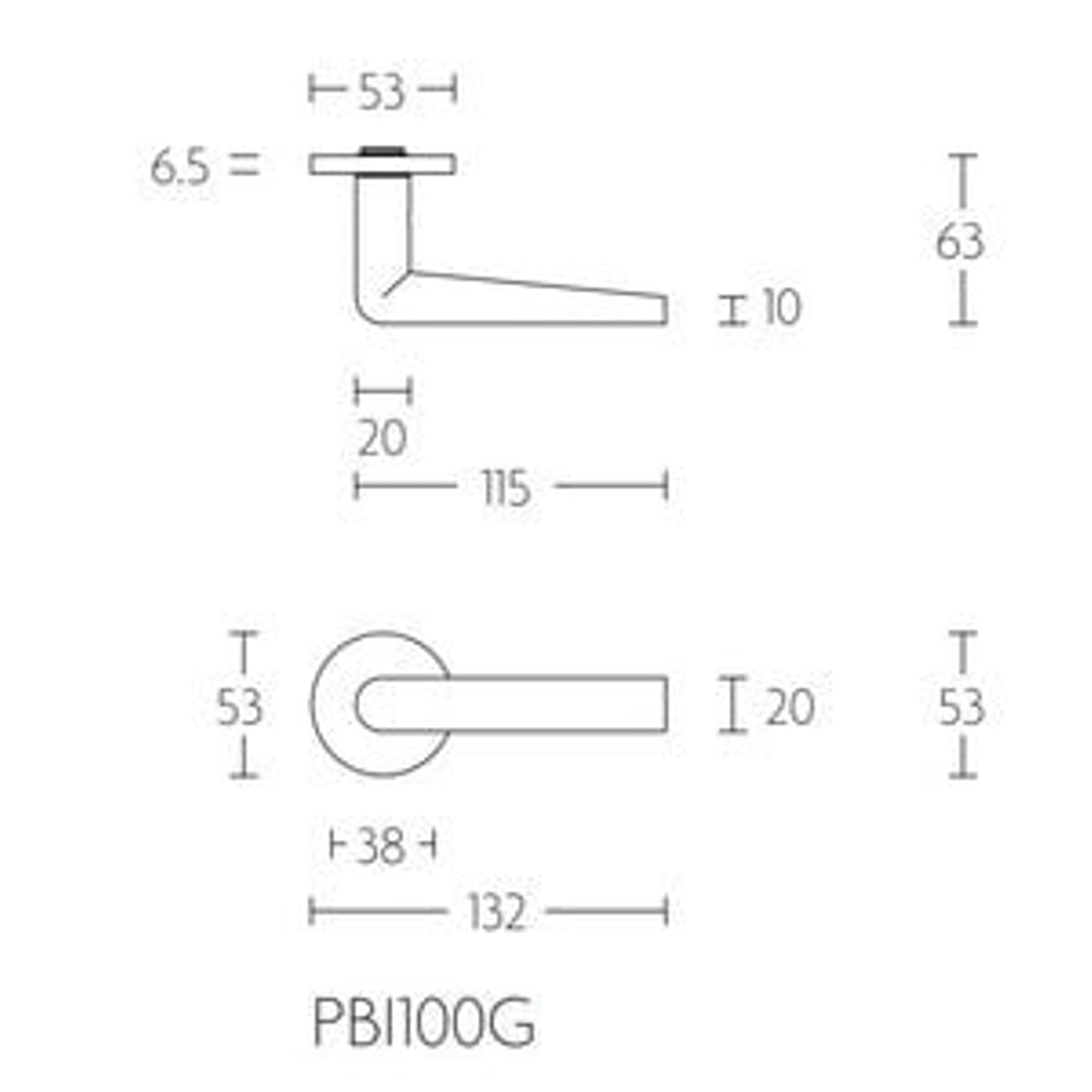 Deurkruk Deurkruk PBI100-G PVD mat zwart