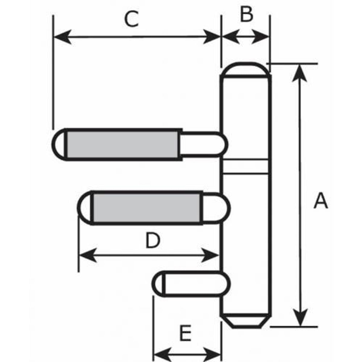 Inboor paumelles 14x75 mm (houten kozijn)