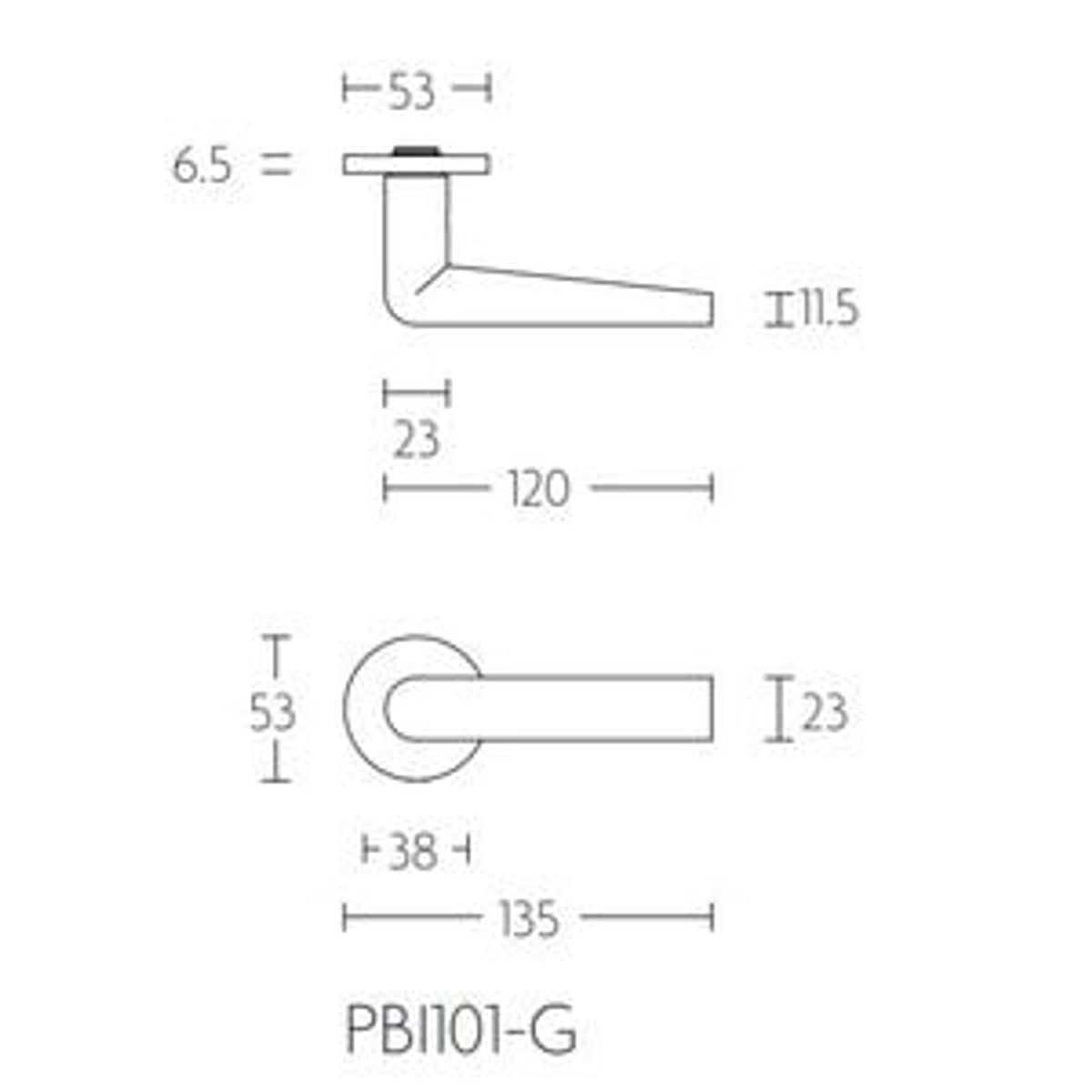 Deurkruk Deurkruk PBI101-G PVD mat zwart