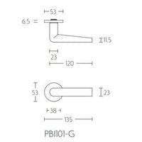 Deurkruk Deurkruk PBI101-G PVD mat zwart