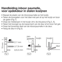 Paumelle voor stalen kozijnen 70x12 mm nikkel (Svedex / Berkvens)