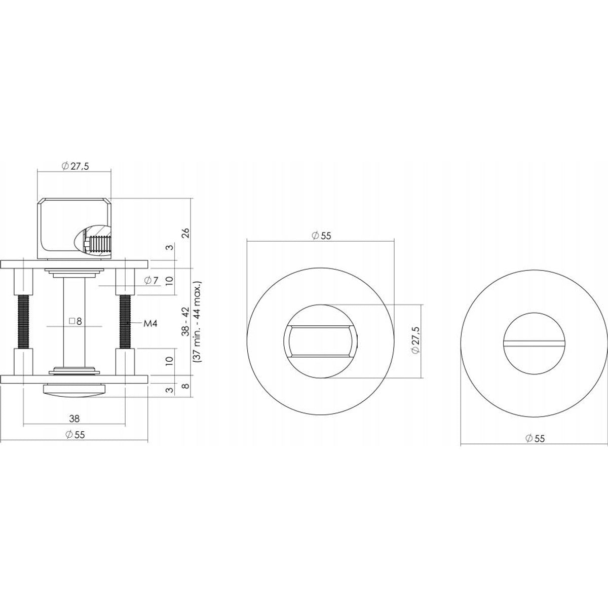Magneet rozet rond met toilet-/badkamersluiting