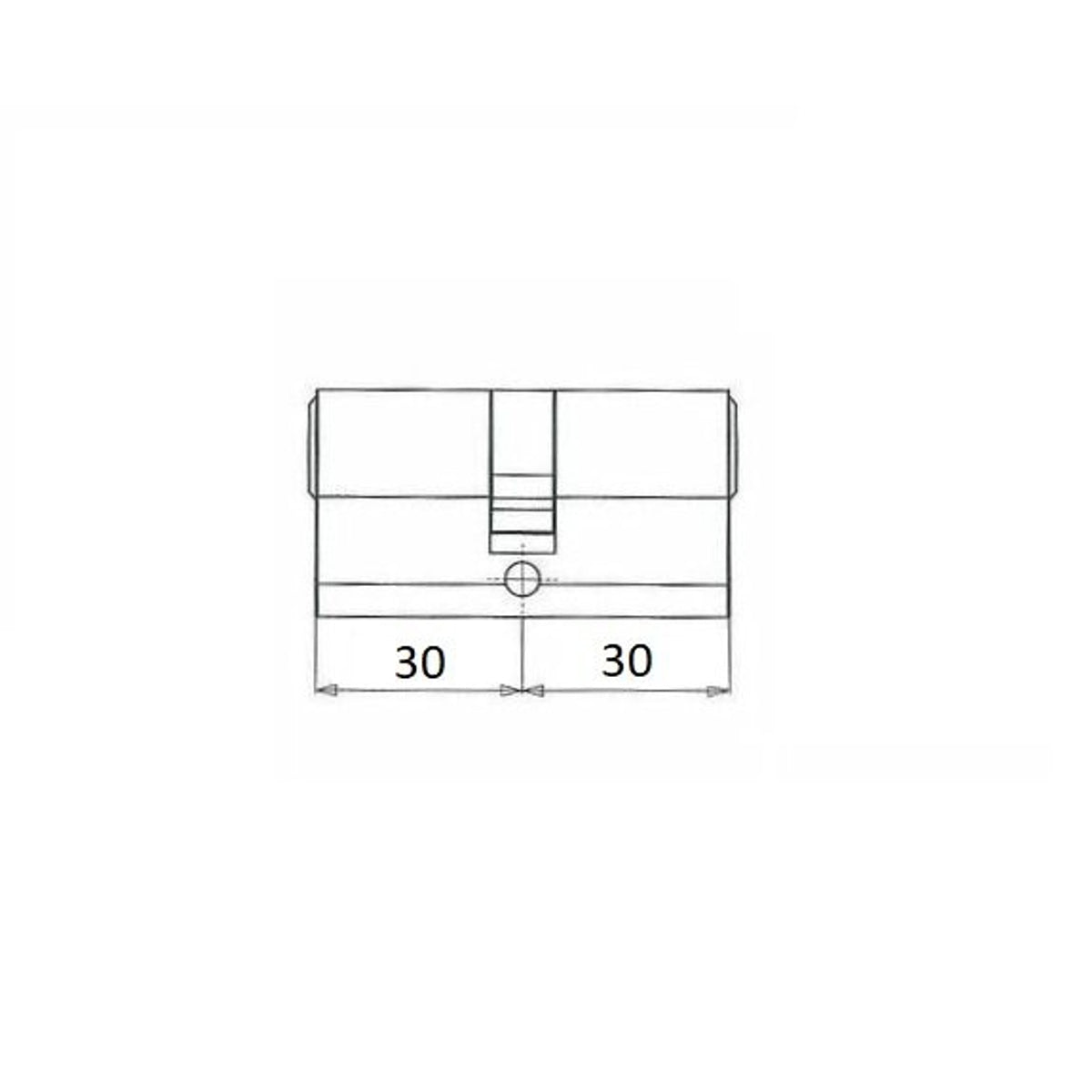 Veiligheidscilinder 30/30 zwart SKG3