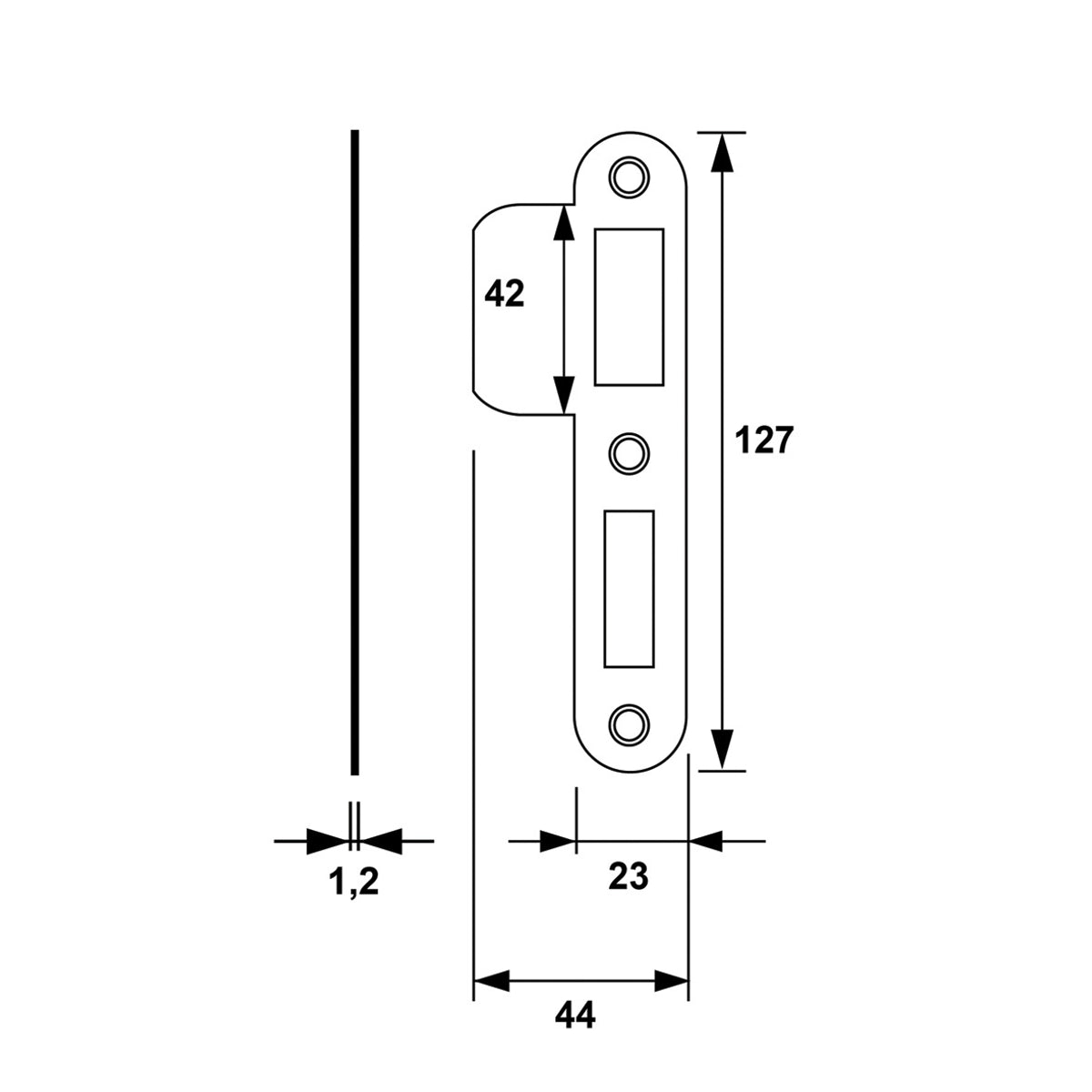 Sluitplaat slot RVS