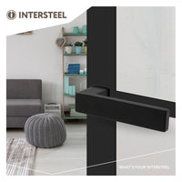 Deurkruk Amsterdam met minimalistisch rozet zwart