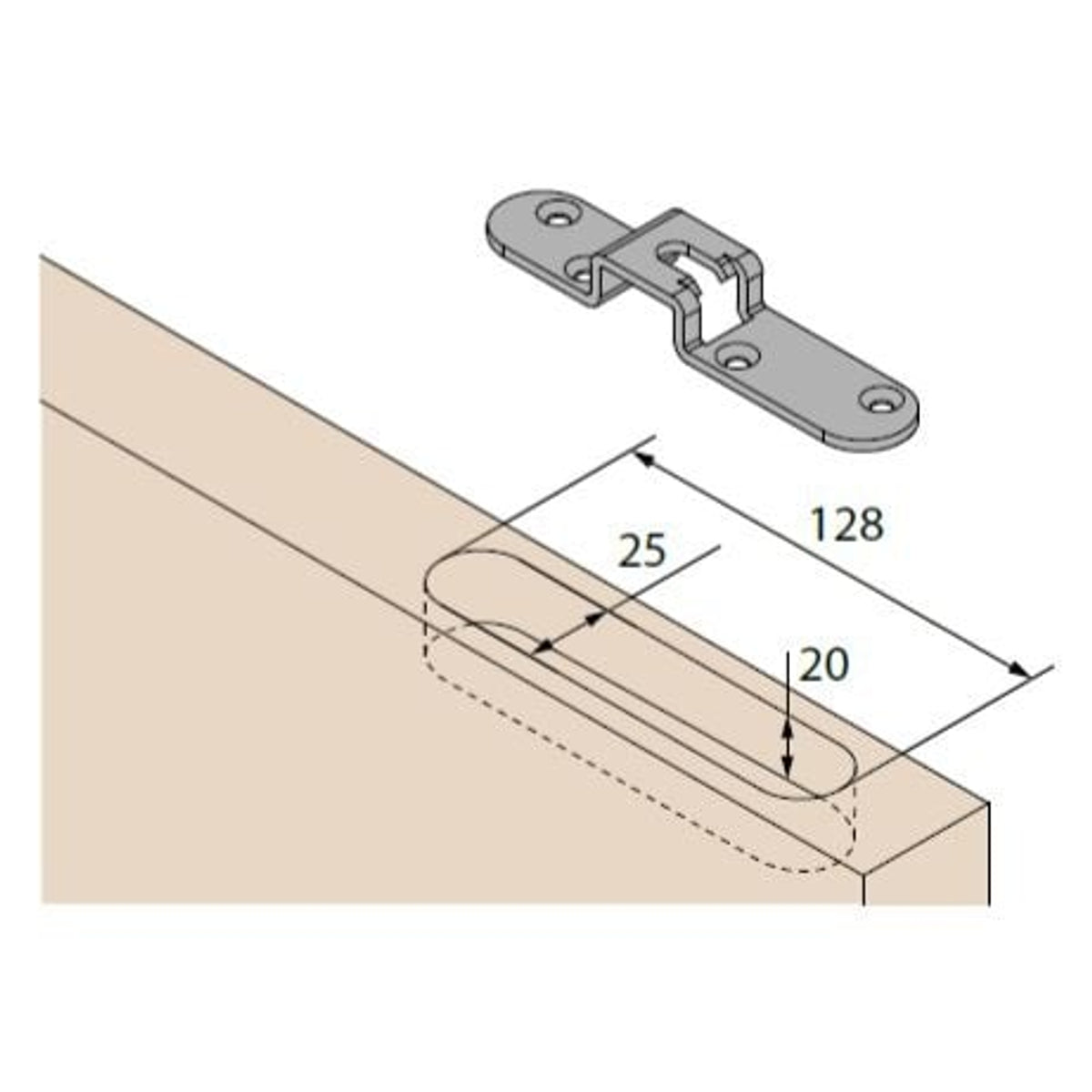 Verdekt liggende beugelset tbv Ultralux Evo 80