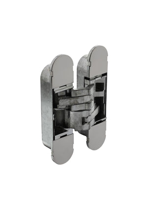 Verdekt scharnier 130x30 zamak nikkel/wit