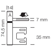 Paumelle voor Hörmann kozijn 74.5x14 mm zwart