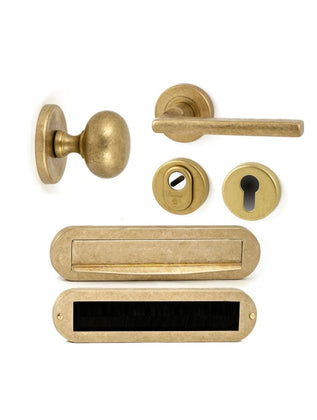 Voordeurset Sara compleet (getrommeld messing)