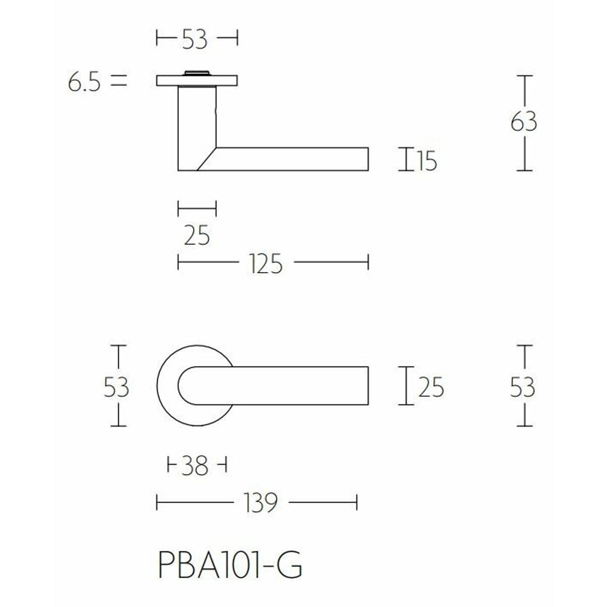 Deurkruk ARC PBA101-G mat RVS
